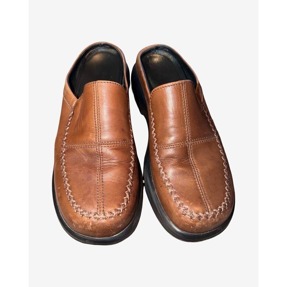Dansko Madigan Brown Leather Clogs Slip On Women Sz 39 Comfort Nurse Healthcare
